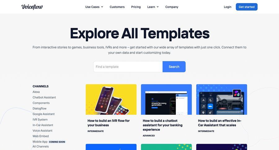 Voiceflow
				templates page example