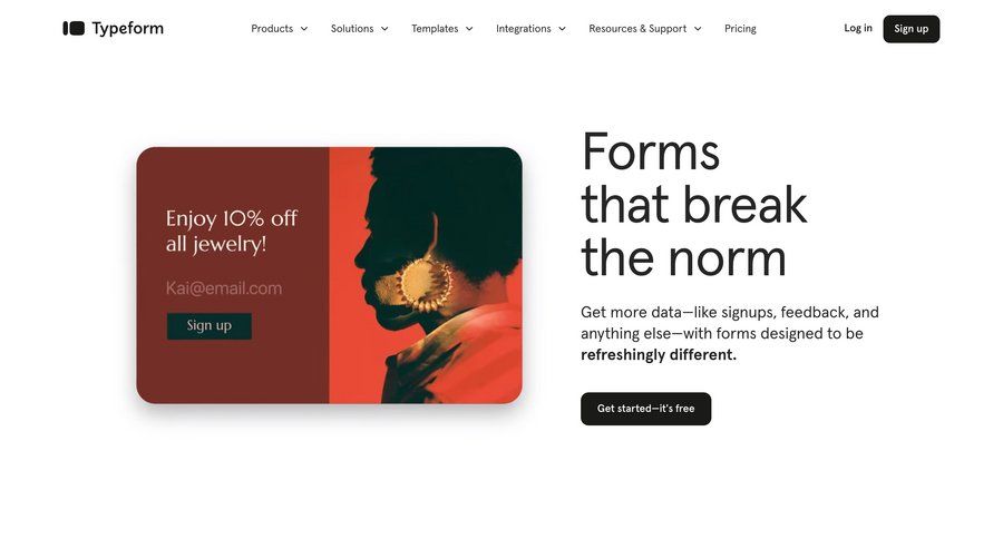 Typeform
			     ux ui design