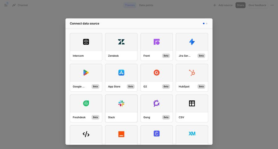 Dovetail
			 data import ui page example