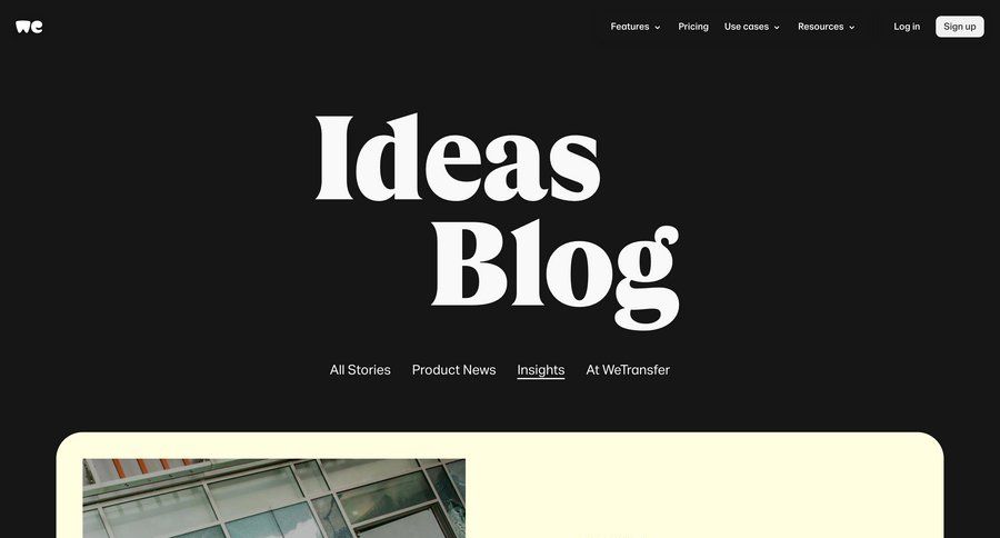 WeTransfer
			 insight ui page example