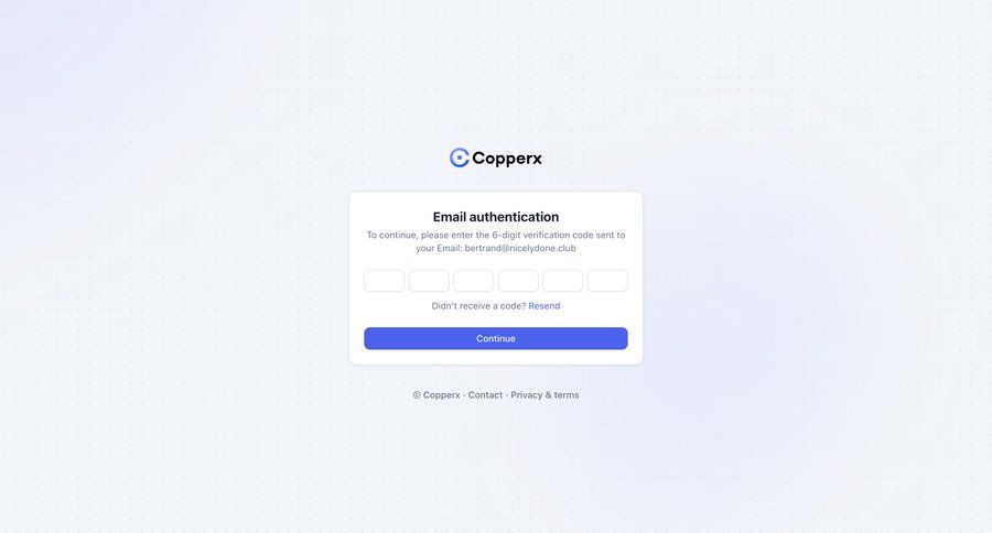 Copperx
				signin page example