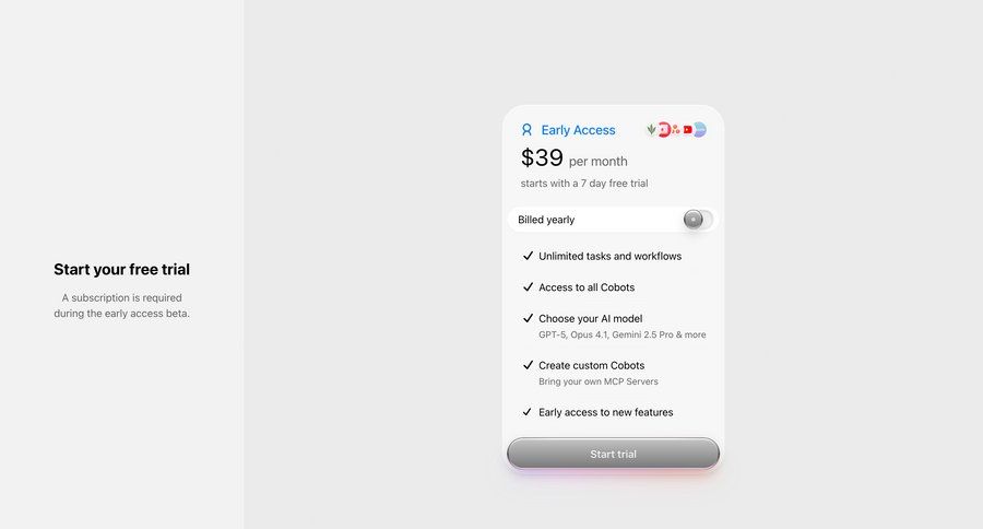 Cobot
				onboarding page example