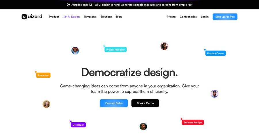 Uizard
			product page enterprise user permissions enterprise profile page enterprise settings color theme press release marketing website design dark ui blog templates ui page example