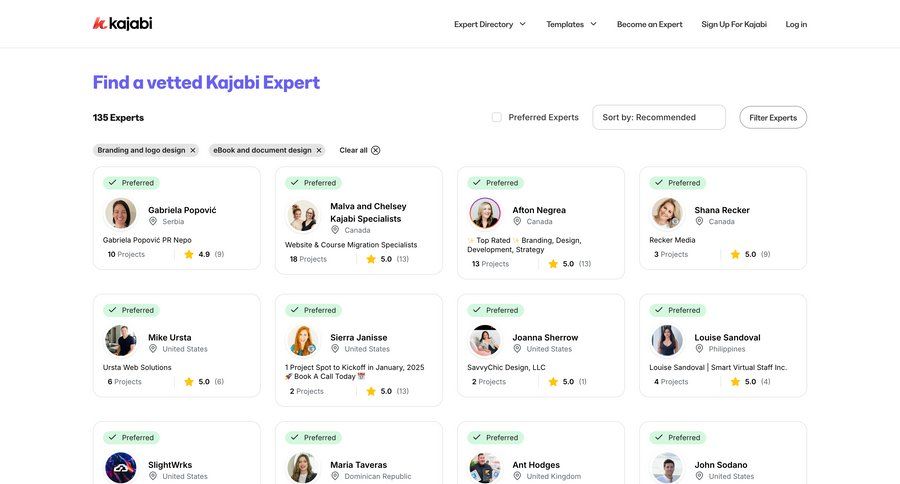 Kajabi
			 document list experts marketing website design pagination ui page example