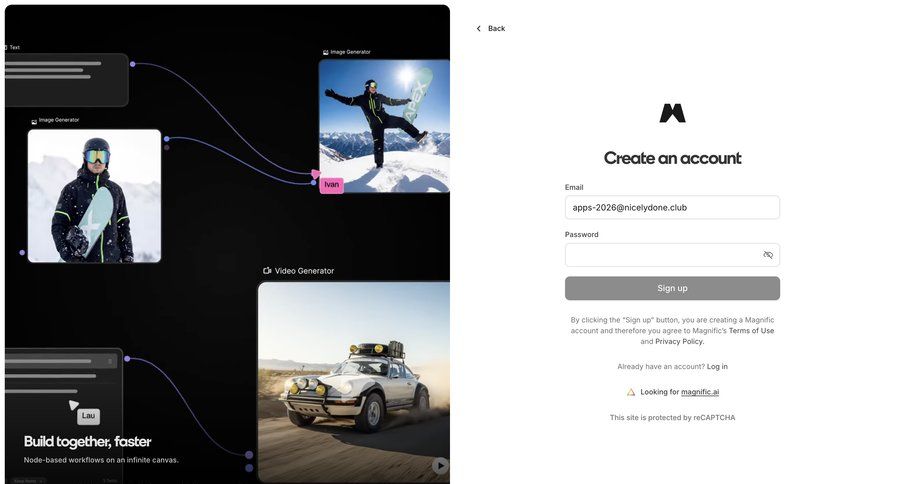 Magnific
				signup ui page example