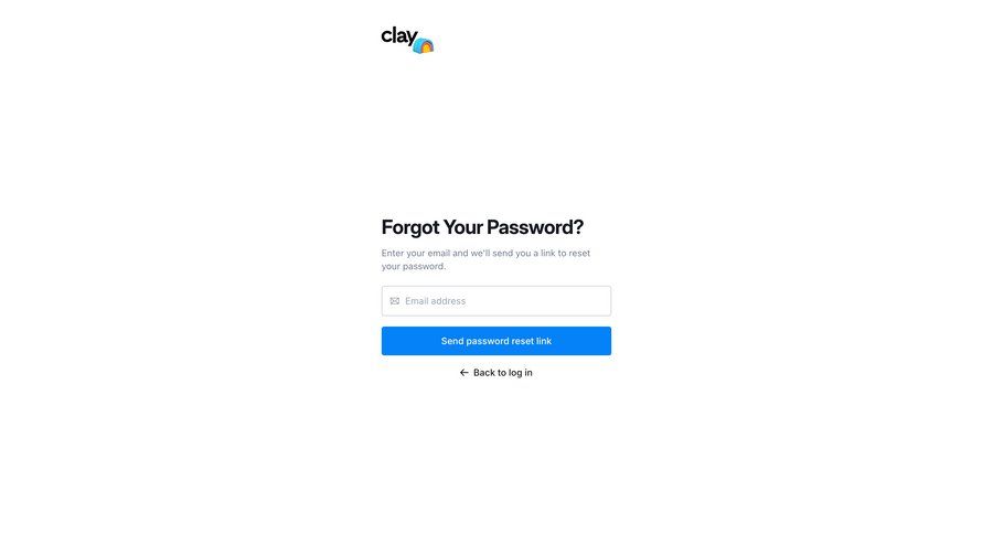 Clay
				password reset ui page example