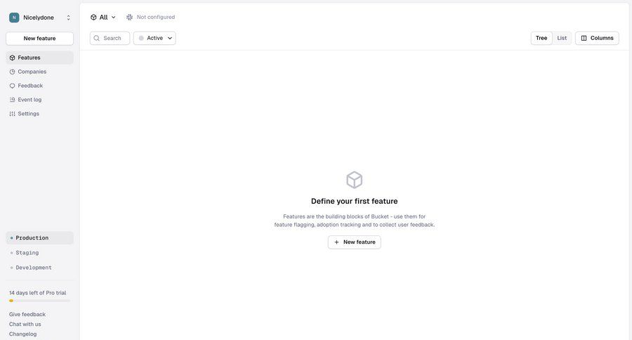Reflag
			empty state create list feature dashboard sidebar navigation dropdown filters create ui page example