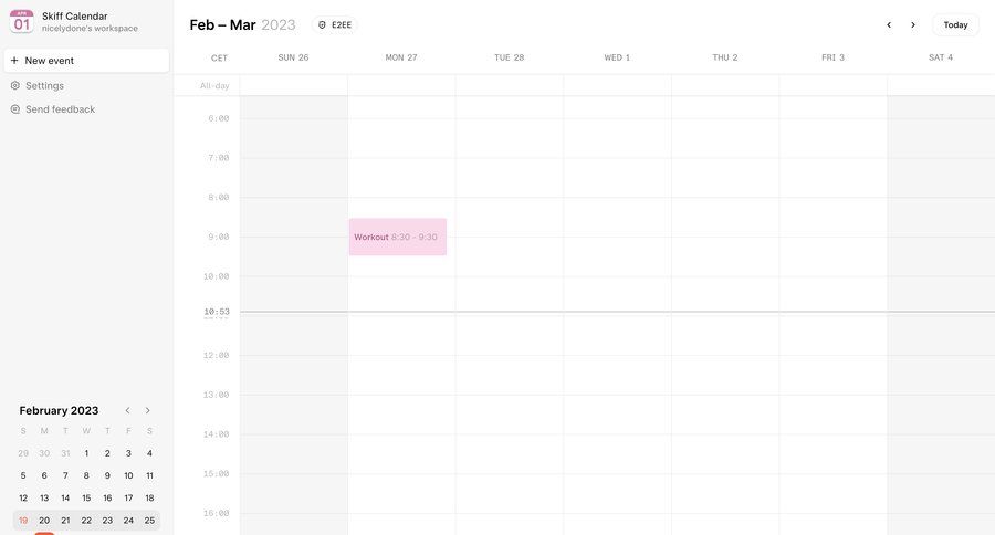 Skiff
			 sidebar navigation grid calendar events calendar screen sidebar date picker datepicker chonology time picker menu time management ui page example