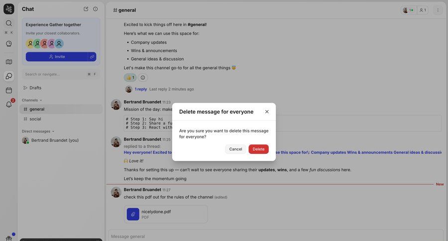 Gather
				messaging ui page example