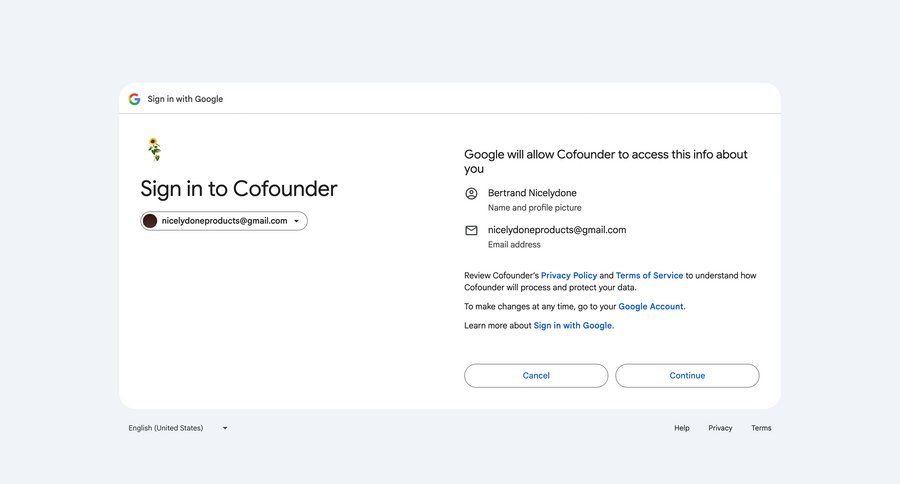 Cofounder
				signin ui page example