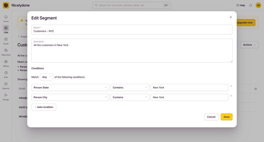 Outseta
			 modal screen data management configuration settings form conditional logic form layout data filtering ui page example