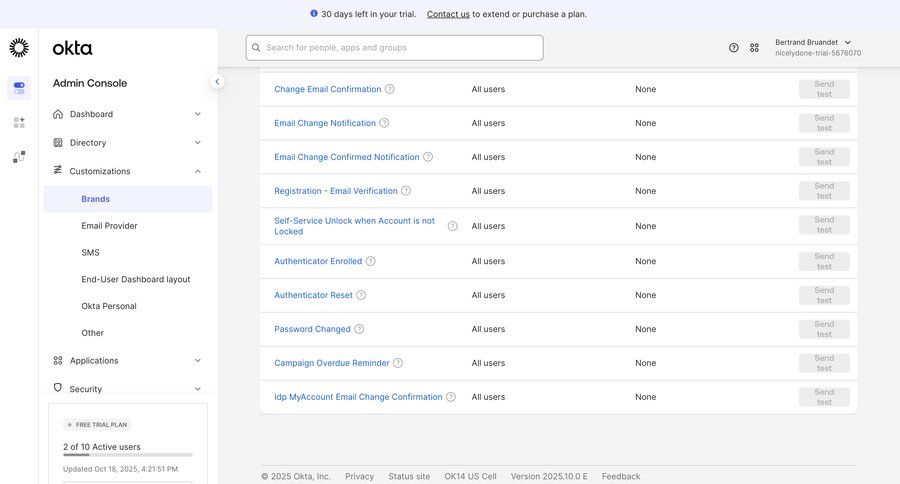 Okta
				settings ui page example