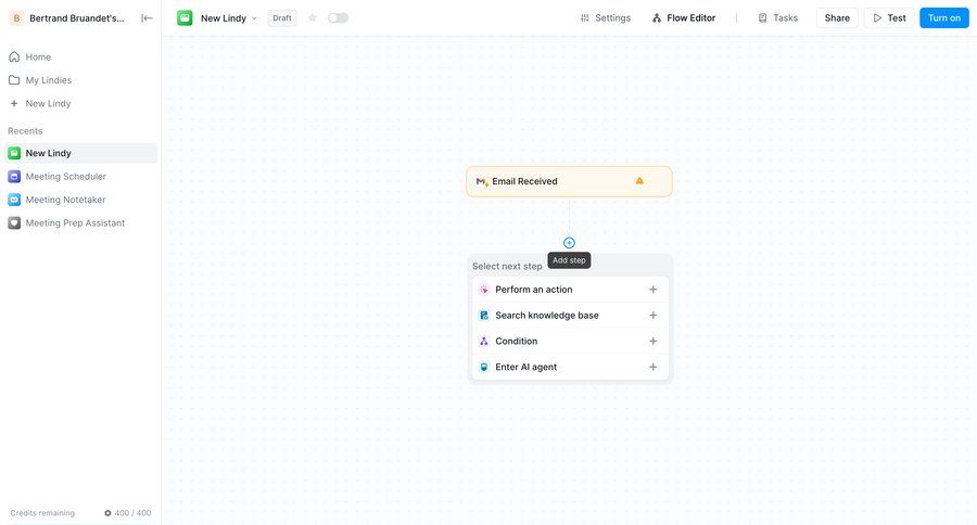 Lindy
			 sidebar navigation grid workflow automation editor design workflow automation workflow creation sidebar ui page example
