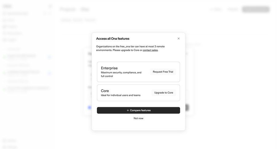 Ona
				plans & pricing (in app) ui page example