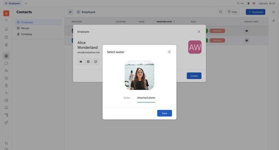 Huly
			 data management settings sidebar navigation grid onboarding form account setup full-screen layout save changes sidebar table avatar upload profile creation ui page example