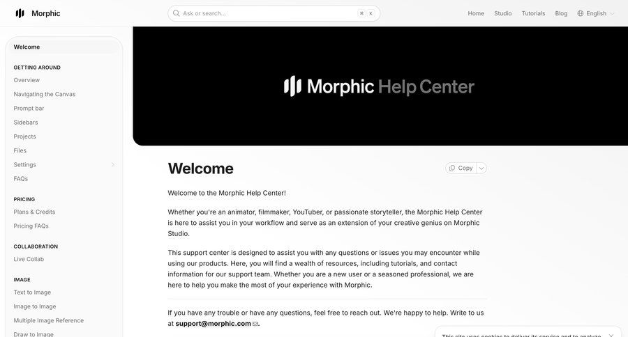 Morphic
				documentation ui page example