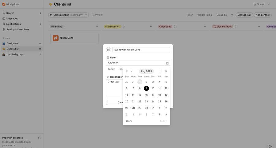 Folk
			 modal screen sidebar navigation form modal interaction scheduling an event sidebar date picker datepicker event management ui page example