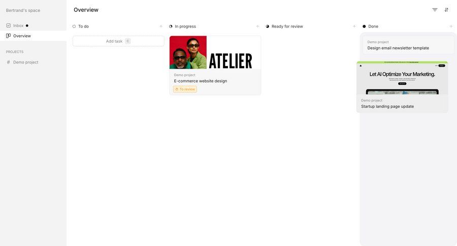 Workflow
			 task management dashboard project management kanban board project tracking sidebar ui page example