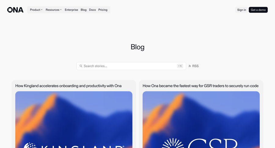 Ona
				blog ui page example