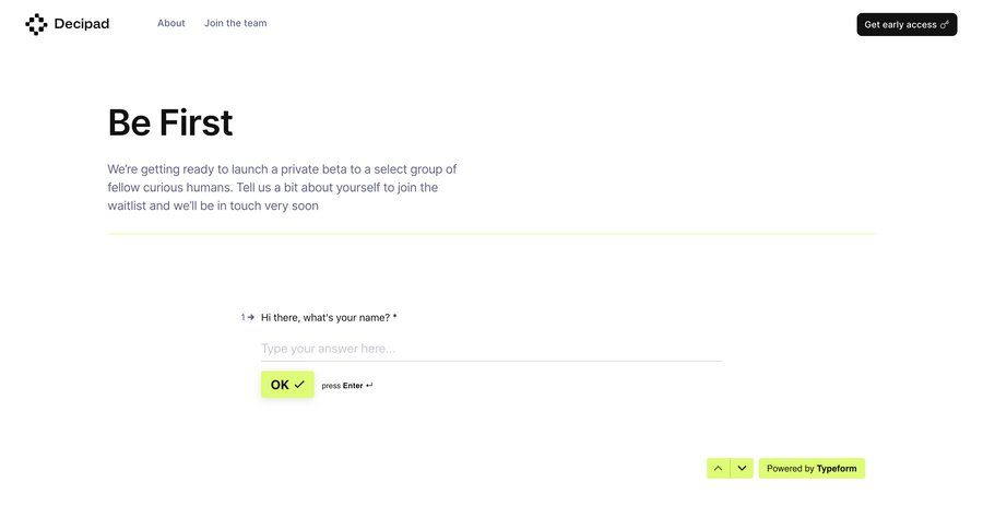 Decipad
				request access ui page example