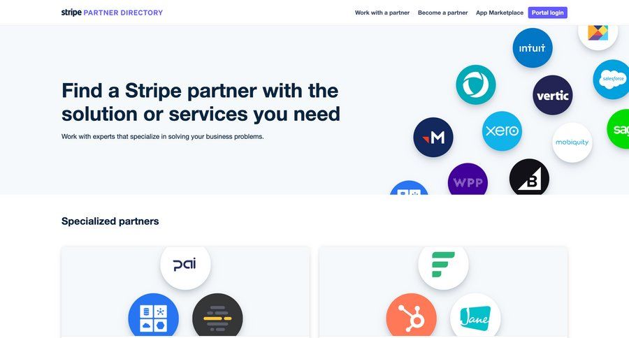 Stripe
			 integration partners banking app ux pagination connect service affiliate program ui page example
