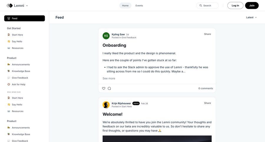 Lemni
			community call intelligence announcement download report ui page example
