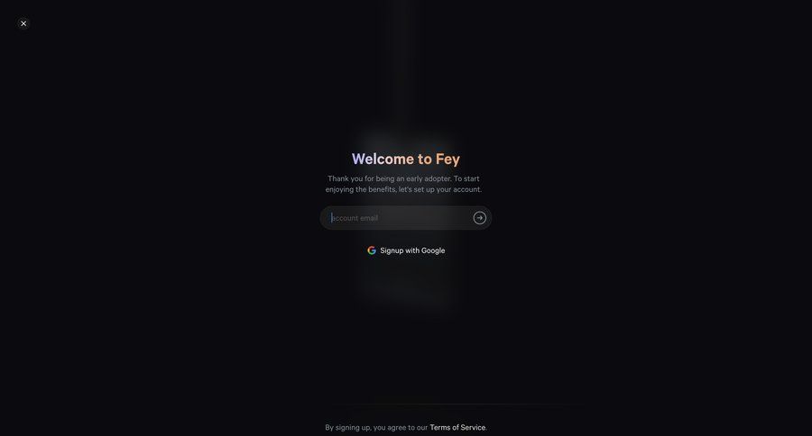 Fey
				signup page example