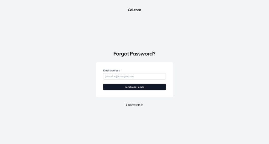 Cal.com
				password reset page example