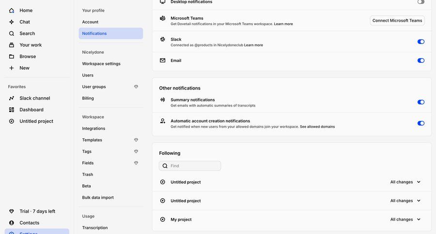 Notification Configuration Examples Notification settings Design Examples — 300+ SaaS UI Patterns | Nicelydone