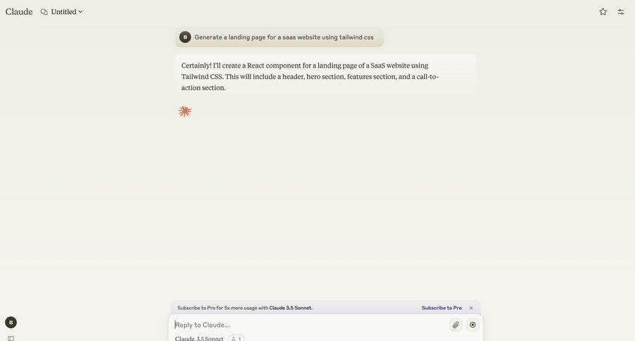 Claude
			settings messaging command palette subscription management message chat chat interface conversational ui page example