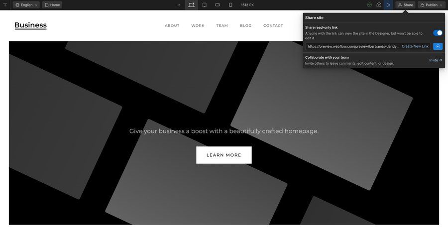 Webflow
			sharing settings collaboration team collaboration share modal sharing permissions ui page example