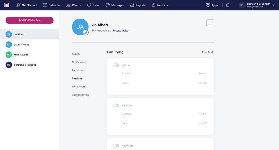 Mangomint
			 configuration settings onboarding account setup permissions ui page example