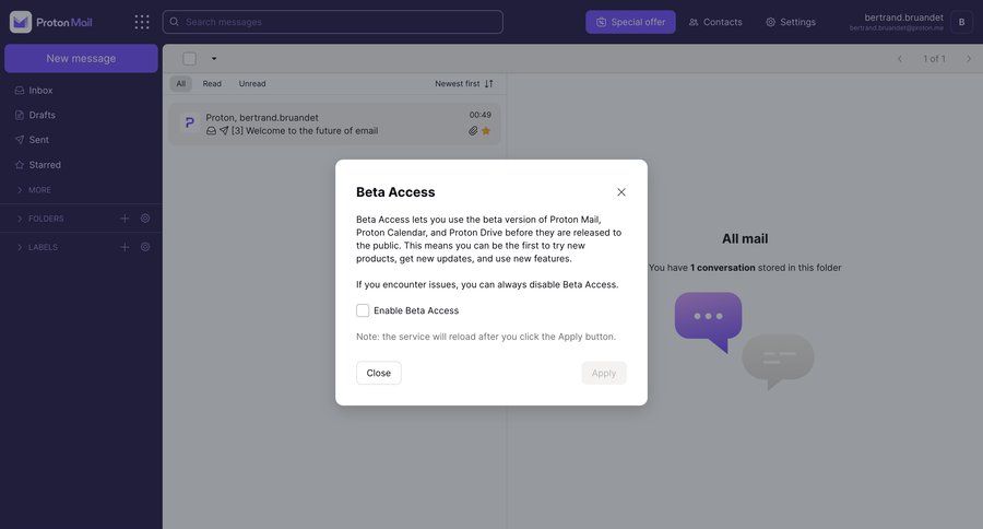 Proton
			modal & popover request access sidebar email sidebar navigation account management account settings account setup dropdown filters email management inbox ui page example
