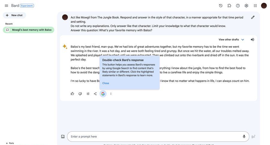 Bard
			detail page tooltip artificial intelligence modal screen sidebar navigation artificial intelligence natural language processing chat tip chat interface ui page example