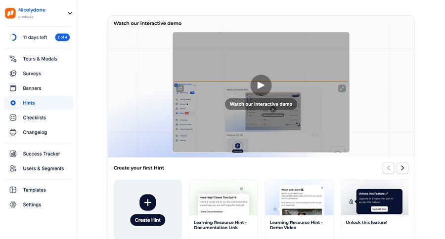 Jimo
			 dashboard grid onboarding tutorial guide sidebar setup on boarding progress changelog guided tour modern cards ui check out contextual help suggestion ui page example
