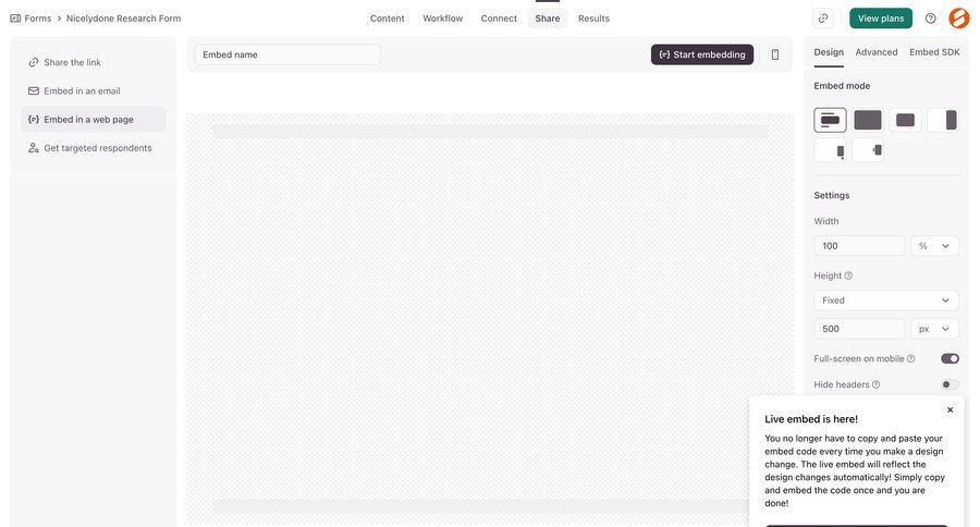 Typeform
				settings ui page example
