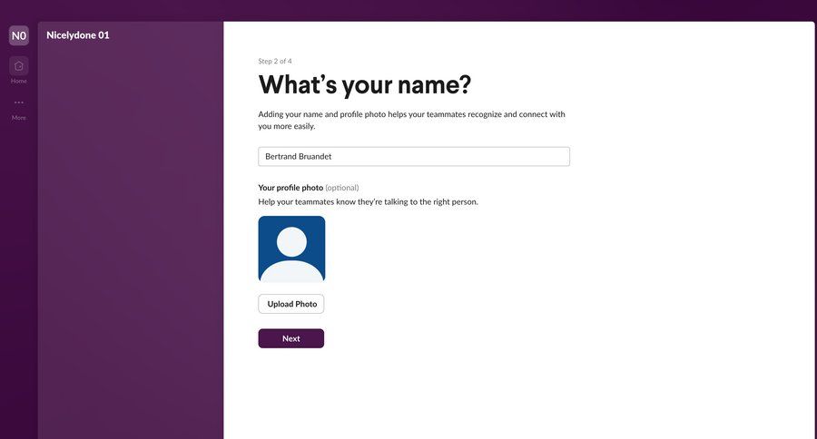 Slack
				profile page example