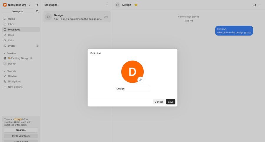 Campsite
			 collaboration sidebar navigation modal dialog project collaboration save changes sidebar message communication chat messages chat interface cancel changes ui page example
