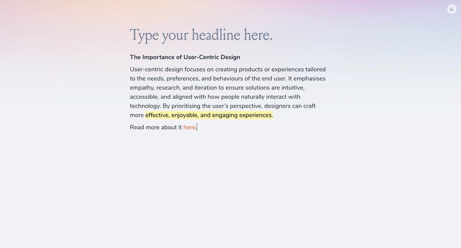 Mymind
			 wysiwyg editor mobile shortcuts ui page example