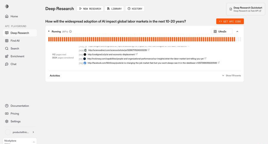 Parallel
			 dashboard artificial intelligence progress indicator content hierarchy research progress progress bar ui page example