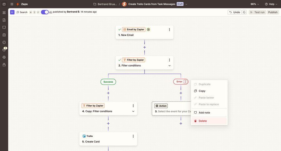 Zapier
			 task management configuration workflow automation delete editor workflow builder workflow creation workflow screen workflow editor sidebar menu ui page example