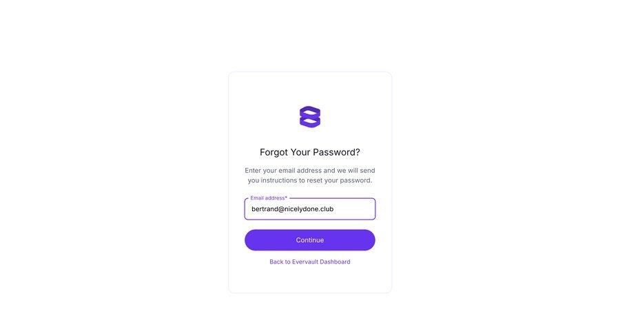 Evervault
			password reset form authentication security auth version control ui page example