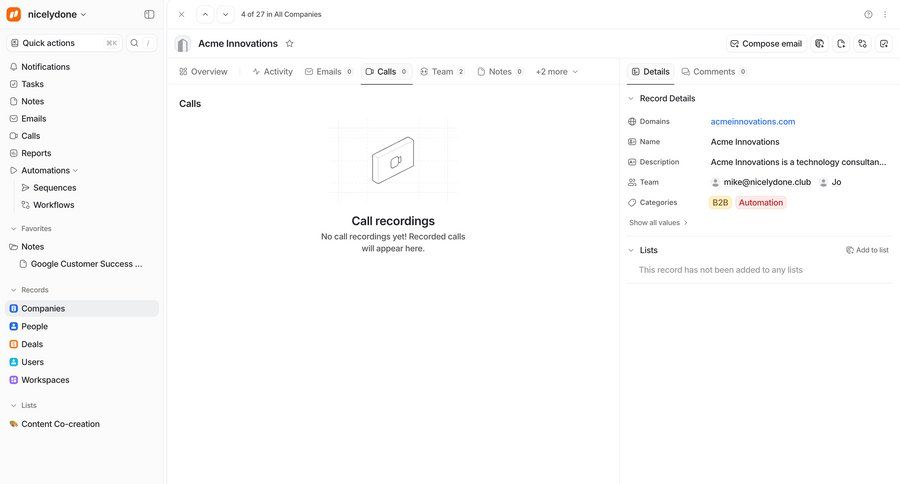 Attio
			 trial banner detail view b2b saas ui page example