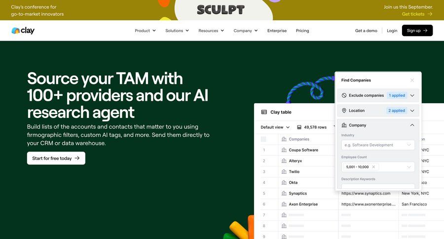 Clay
			 crm integration ui page example
