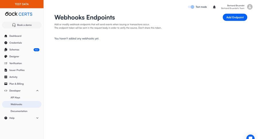 Dock
			 configuration settings sidebar navigation account settings sidebar menu integration webhook management ui page example