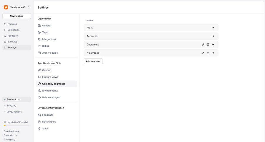 Reflag
			 configuration settings sidebar navigation list management trial banner sidebar menu ui page example