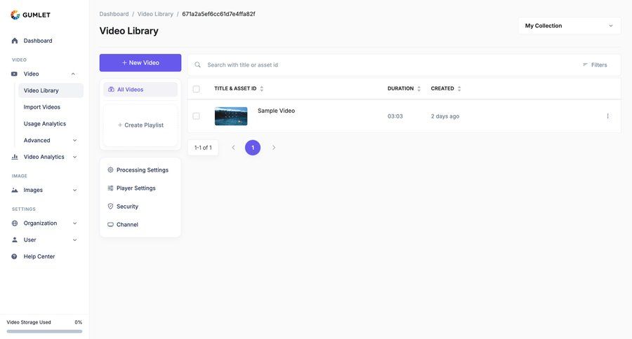 Gumlet
			 content management sidebar navigation video management content management system sidebar create menu progress bar table pagination ui page example