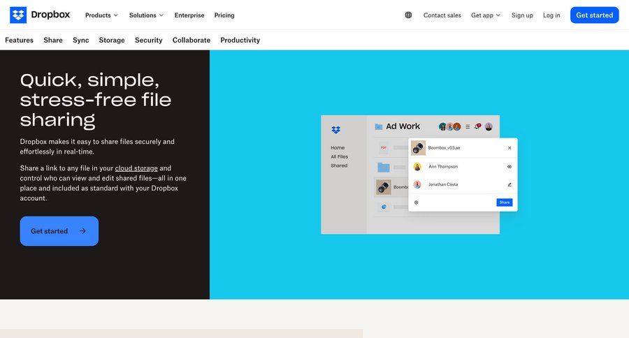 Dropbox
			 document list manage links password update upload file upload documents product update features quick keys pagination accordion enterprise real-time editing rich text ui page example
