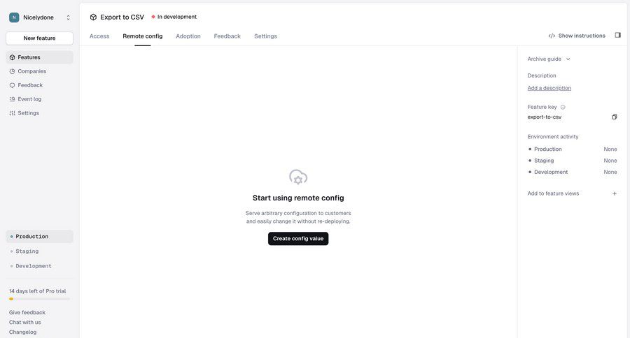 Reflag
			 configuration settings setup ui page example
