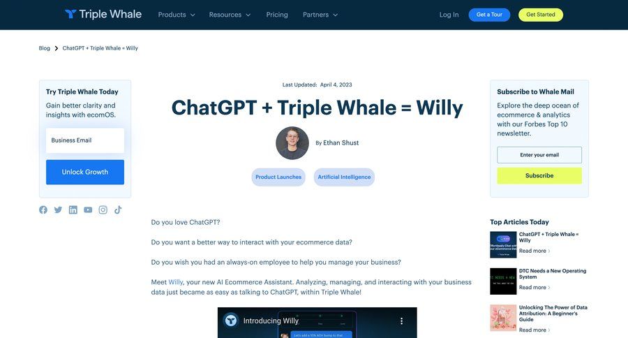 Triple Whale
			 coming soon scenario editor editorial blog post news article article feature article rule engine news feed ui page example